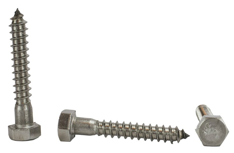 Chenango Supply Stainless 5/16 x 2 Hex Lag Screw (1" to 5" Lengths Available in Listing), 18-8 Stainless Steel, 25 Pieces (5/16 x 2) - Image 1